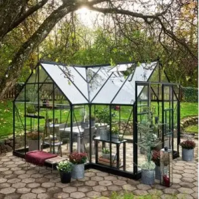 Växthus Garden Room - 12,9 m² - Grön + Växthusrengöring