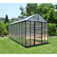 Växthus Glory 11,8 m² - Antracitgrå + Bevattningstillbehör