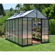 Växthus Glory 8,9 m² - Antracitgrå + Växthusbord