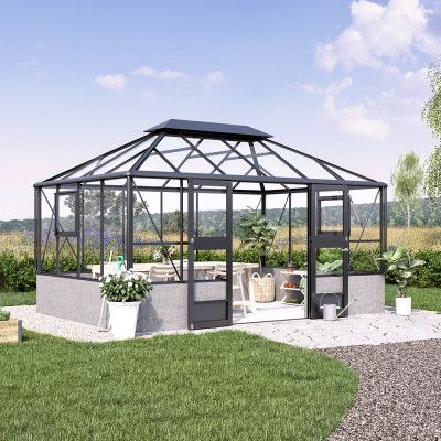 Växthus På Mur Juliana Grand Oase Mur Svart, 13 M²
