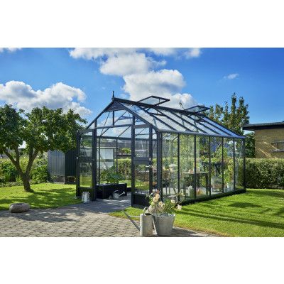 Växthus Juliana Premium Antracitgrå, Säkerhetsglas, 13 M²