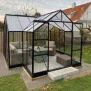 Växthus Lukra med härdat glas - 12,8 m²