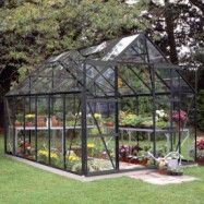 Växthus Magnum 8,3 m² - Antracit med härdat glas + Bevattningstillbehör