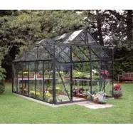 Växthus Magnum - 9,9 m² Svart med Härdat glas