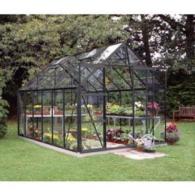 Växthus Magnum - 9,9 m² Svart med Härdat glas