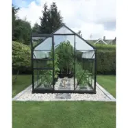 Växthus Neptunus - 6,2 m² - Härdat glas + Kanalplast tak + Bevattningstillbehör