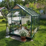 Växthus Neptunus - Grönt 6,2 m² härdat glas