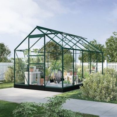Växthus Neptunus - Grönt 6,2 m² härdat glas