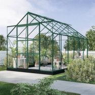 Växthus Neptunus - Grönt 9,6 m² härdat glas