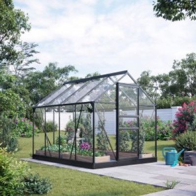 Växthus 5m² - Härdat glas - Svart
