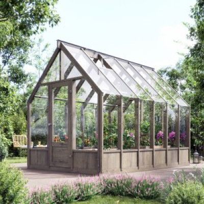 Växthus Ophelia i trä - 8,2 m² + Växthusbord