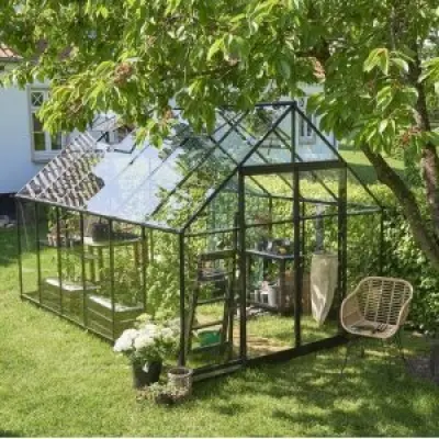 Växthus Qube 9,9 m² - Svart - Fristående växthus, Växthus