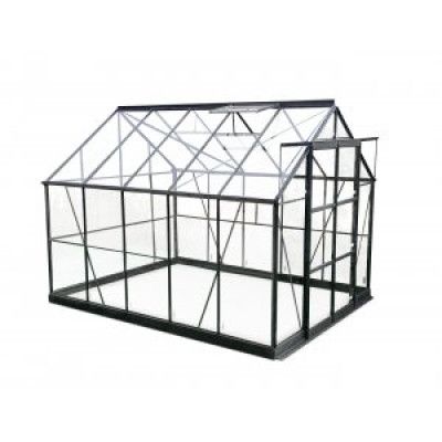 Växthus Rhea - Svart med härdat glas - 7,4 kvm