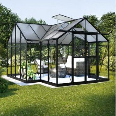 Växthus Saturnus 12,8 m² - Svart