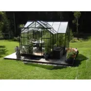 Växthus Saturnus 12,8 m² - Svart + Växthusbord