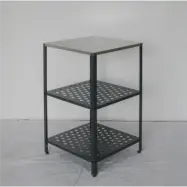 Växthusbord i galvaniserat stål | 3 hyllplan | Arbetsbord för växthus | Svart