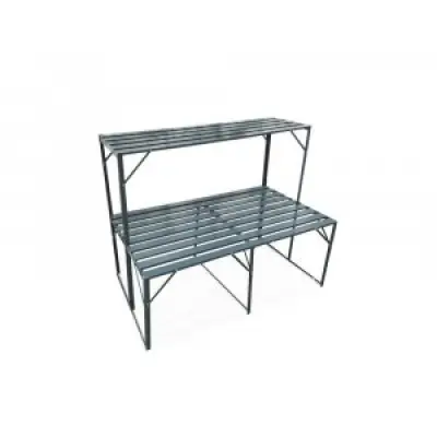 Växthusbord - mörkgrå - 2 plan - Växthushyllor, Växthustillbehör, Växthus