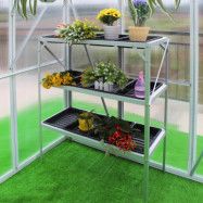 Växthusbord med planteringslådor | 113 cm hög